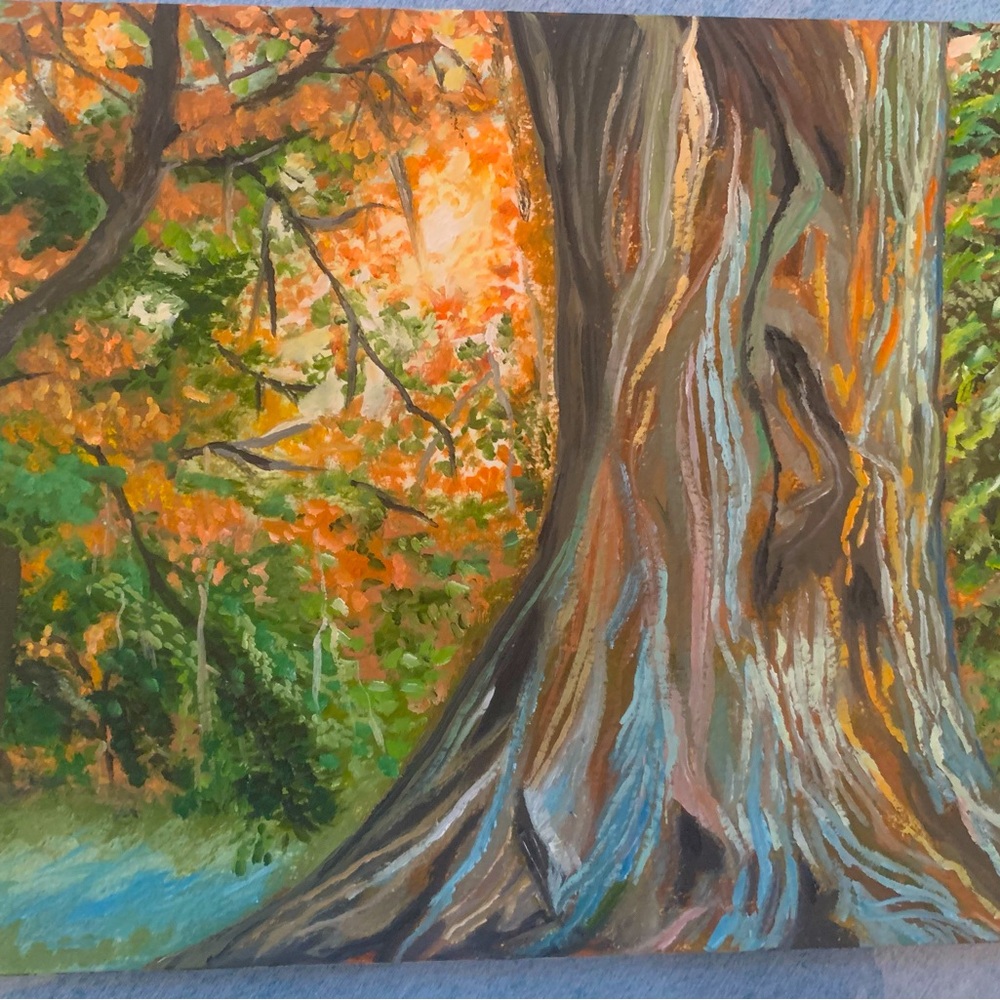 Original oil painting on paper canvas.
